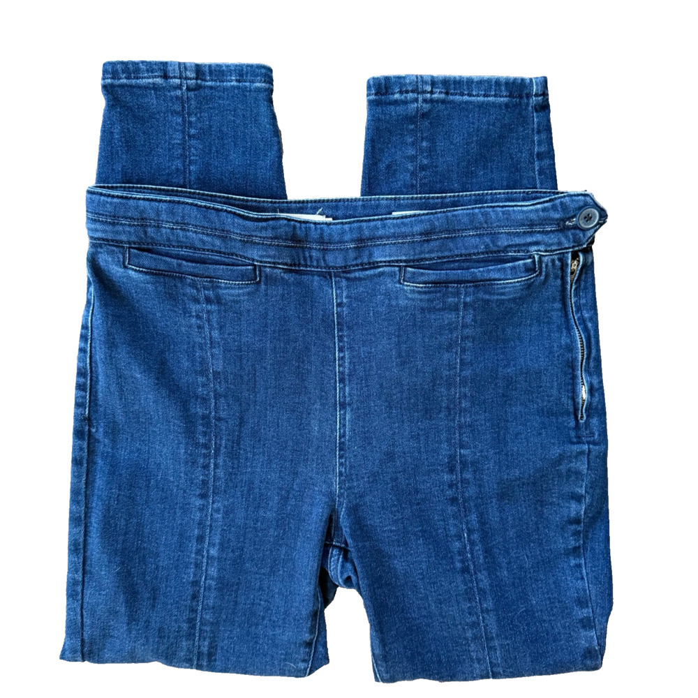 Pilcro Letterpress Anthropologie High Rise Slim Jeans Size 30 Dark Wash Split